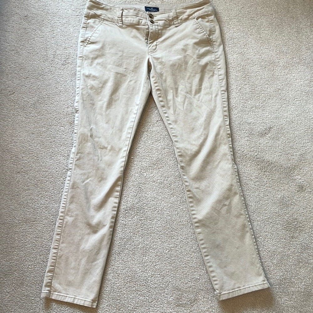 Skinny ankle khakis